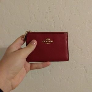 Coach red mini wallet